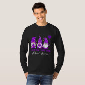 Gnome One Fights Alone Ribbon Purple Alzheimer s A T-shirt (Voorkant volledig)