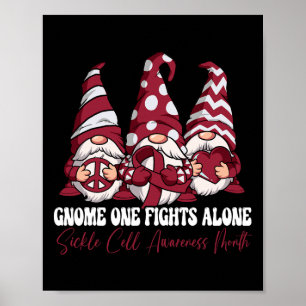 Gnome One Fights Alone Sikkelcel Awareness Maand Poster