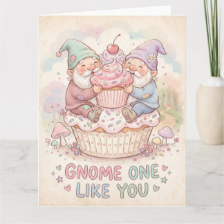 Gnome One Like You Schattige Gnomes Cupcake Ontwer Kaart