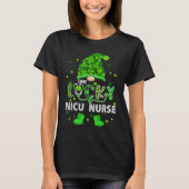 Gnome One Lucky NICU Nurse St Patricks Day Shamroc T-shirt (Voorkant)