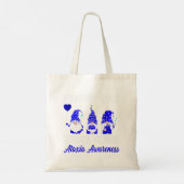 Gnome One vecht alleen al Blue Ribbon Ataxia Aware Tote Bag (Achterkant)