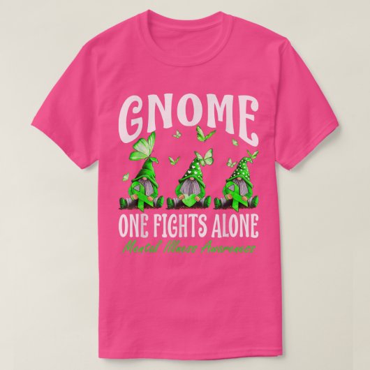 Gnome One vecht alleen al Mental Illness Awareness T-shirt (Design voorkant)