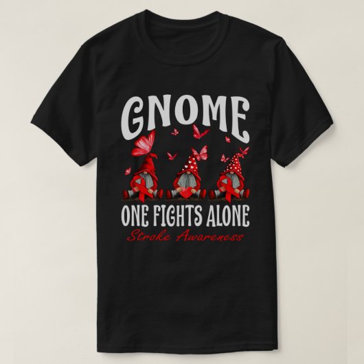 Gnome One vecht alleen al Stroke Awareness T-shirt (Design voorkant)