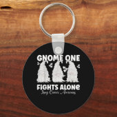 Gnome One vecht alleen al White Lung Cancer Awaren Sleutelhanger (Voorkant)
