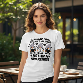 Gnome One Vecht Alleen Astma Bewustzijn Tri-Blend Shirt