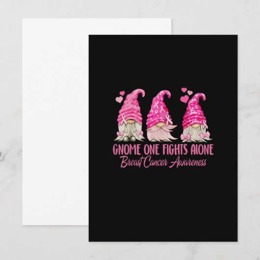 Gnome One Vecht Alleen Borstkanker Bewustzijnsspel Kaart (Voorkant / Achterkant)