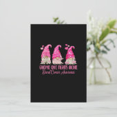 Gnome One Vecht Alleen Borstkanker Bewustzijnsspel Kaart (Staand voorkant)