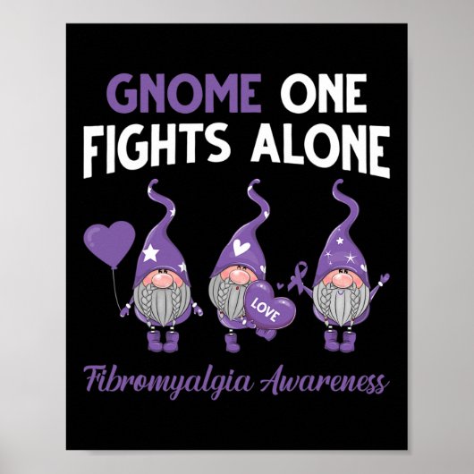 Gnome One vecht alleen Fibromyalgie Bewustzijn Mon Poster (Voorkant)