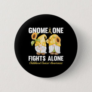Gnome One Vecht Alleen Kankerbewustzijn Bij Kinder Ronde Button 5,7 Cm