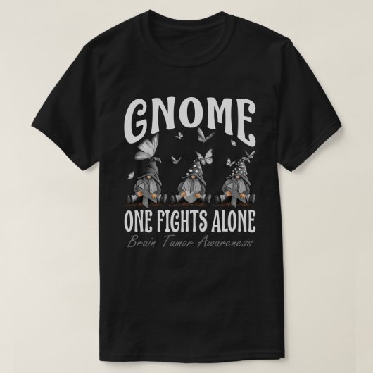 Gnome One vecht alleen maar brein- en tumorbewustw T-shirt (Design voorkant)