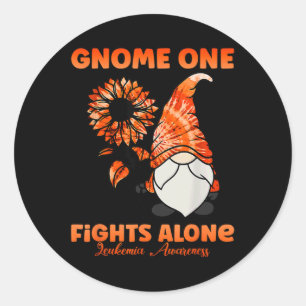 Gnome One vecht alleen Oranje lintleukemie prijs Ronde Sticker