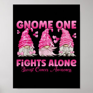 Gnome One vecht alleen Pink_ Borstkanker Awarene Poster