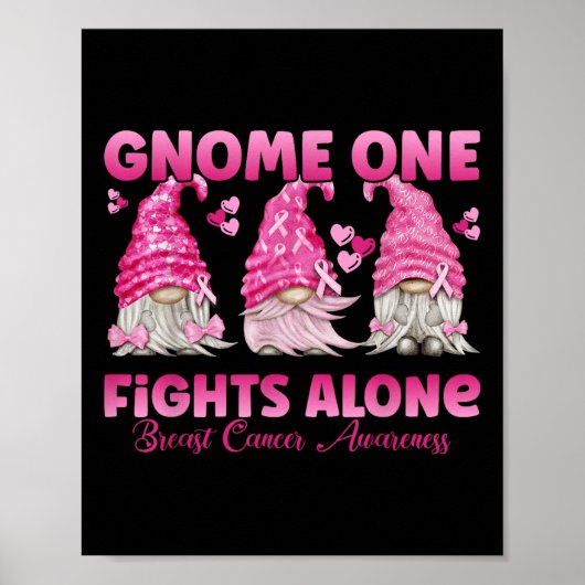 Gnome One vecht alleen Pink_ Borstkanker Awarene Poster (Voorkant)