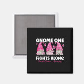 Gnome One vecht alleen roze _ Borstkanker Aware Magneet (Voorkant / Achterkant)