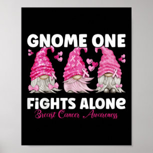Gnome One vecht alleen roze _ Borstkanker Aware Poster