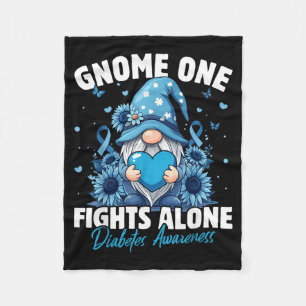 Gnome One Vecht Alleen Tegen Diabetes Bewustzijnsk Fleece Deken