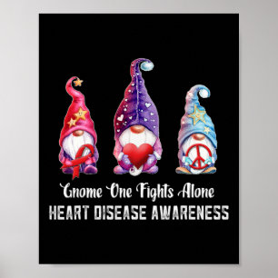 Gnome One Vecht Alleen Tegen Hartziekte Bewustzijn Poster