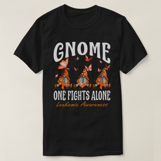 Gnome One vecht alleen tegen Leukemie Bewustmaking T-shirt (Design voorkant)