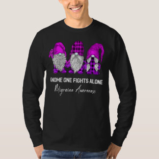 Gnome One vecht alleen tegen Migraine Awareness Pa T-shirt