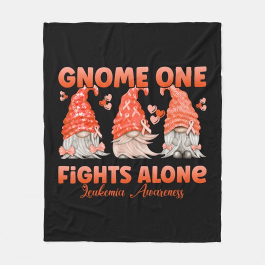 Gnome One vecht alleen tegen Oranje leukemie Bewus Fleece Deken (Voorkant)