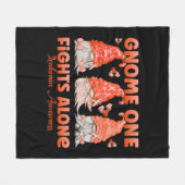 Gnome One vecht alleen tegen Oranje leukemie Bewus Fleece Deken (Voorkant (Horizontaal))