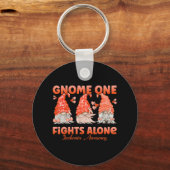 Gnome One vecht alleen tegen Oranje leukemie Bewus Sleutelhanger (Voorkant)