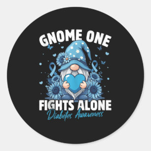 Gnome One vecht alleen tegen Tanktop voor diabetes Ronde Sticker