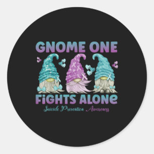 Gnome One vecht alleen tegen zelfmoordpreventie Ronde Sticker