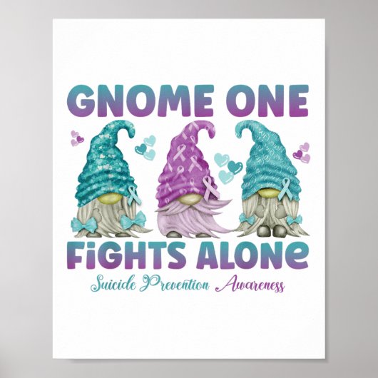 Gnome One Vecht Alleen Zelfmoordpreventie Bewustzi Poster (Voorkant)