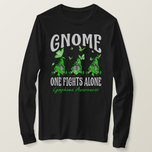 Gnome One vecht Alone Lymphoma Bewustheid T-shirt (Design voorkant)