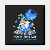 Gnome One vecht Alone Ribbon Alopecia Bewustheid Magneet (Voorkant)