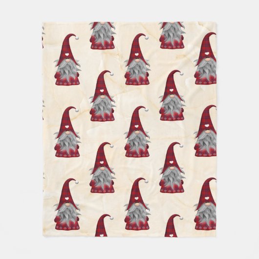 Gnome op beige achtergrond fleece deken (Voorkant)