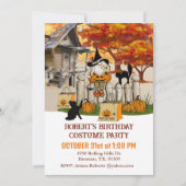 Gnome op hek Herfst Verjaardag Halloween Party Kaart (Voorkant)