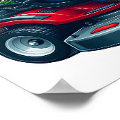 Gnome op rijdende grasmaaier met bloemenmand poster (Hoek)