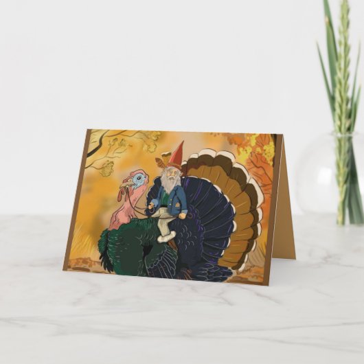 Gnome op Turkije Thanksgiving kaarten (Voorkant)