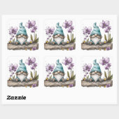 Gnome Orchidee Bloemen Vierkante Sticker (Vel)