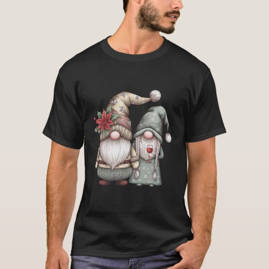 Gnome paar Kerstmis T-shirt (Voorkant)
