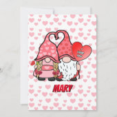 Gnome paar met gepersonaliseerde naam op de voorka feestdagenkaart (Voorkant)