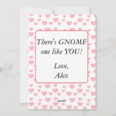 Gnome paar met gepersonaliseerde naam op de voorka feestdagenkaart (Achterkant)