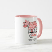 Gnome paar op fiets gepersonaliseerde Valentijnsda Mok (Voorkant rechts)