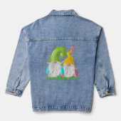 Gnome Paar Staand In Het Gras Vrouwen Denim Jacket (Achterkant)