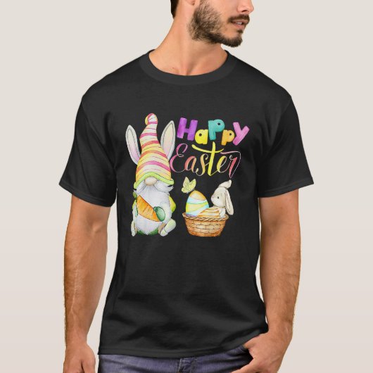 Gnome Paaseieren jagen Bunny Gnome Gnomies Happ T-shirt (Voorkant)