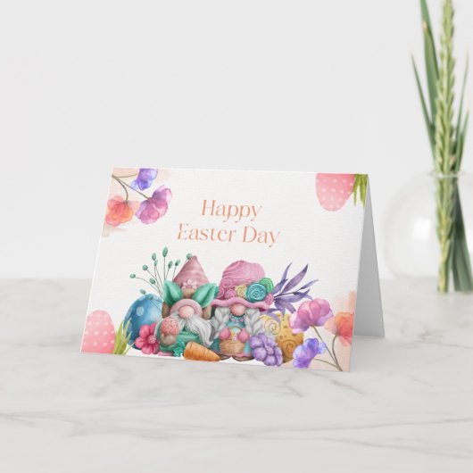 Gnome Paaskaart Feestdagen Kaart (Voorkant)