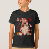 Gnome Patchwork Pumpkin Thanksgiving Autumn Fall L T-shirt (Voorkant)