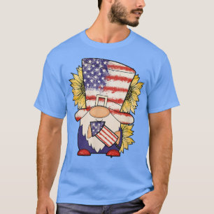 Gnome Patriotic American Flag - Gnome 4 juli T-shirt