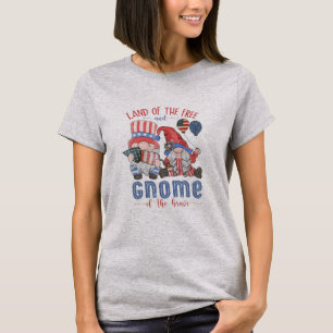 Gnome Patriotic Land van het Vrije Huis van Brave T-shirt