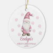 Gnome Personalized Girl's First Christmas Keramisch Ornament (Links)