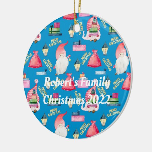 Gnome Personalized Keramisch Ornament (Links)