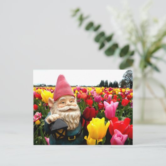 Gnome Petals Briefkaart (Staand voorkant)