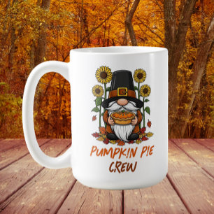 Gnome Pilgrim Pumpkin Pie Crew Thanksgiving Koffiemok